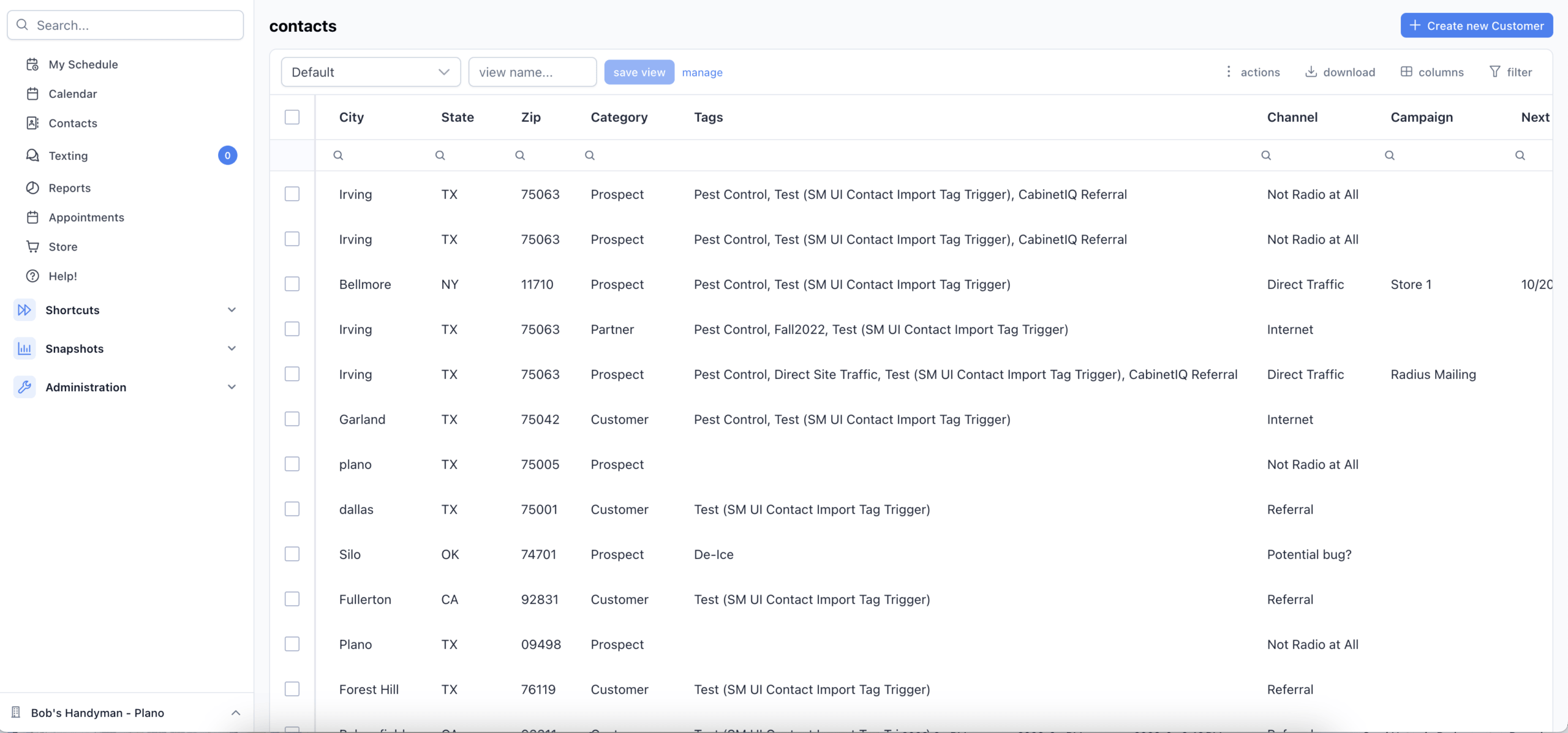 ServiceMinder platform view