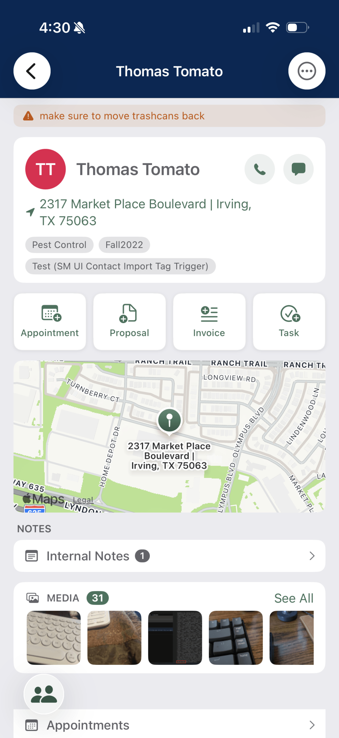 ServiceMinder mobile app